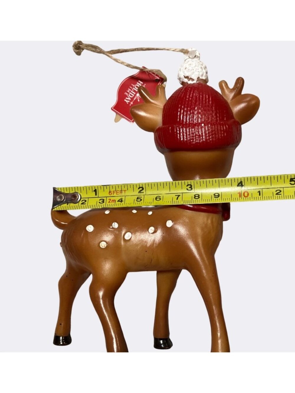 Holiday Time Red Hat Reindeer Ornament For Christmas Tree - Picture 12 of 13